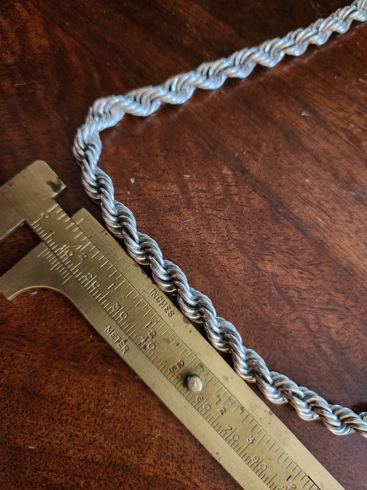 STERLING MEXICO 925 HEAVY WIDE ROPE CHAIN NECKLACE W SECURITY CLASP 20″