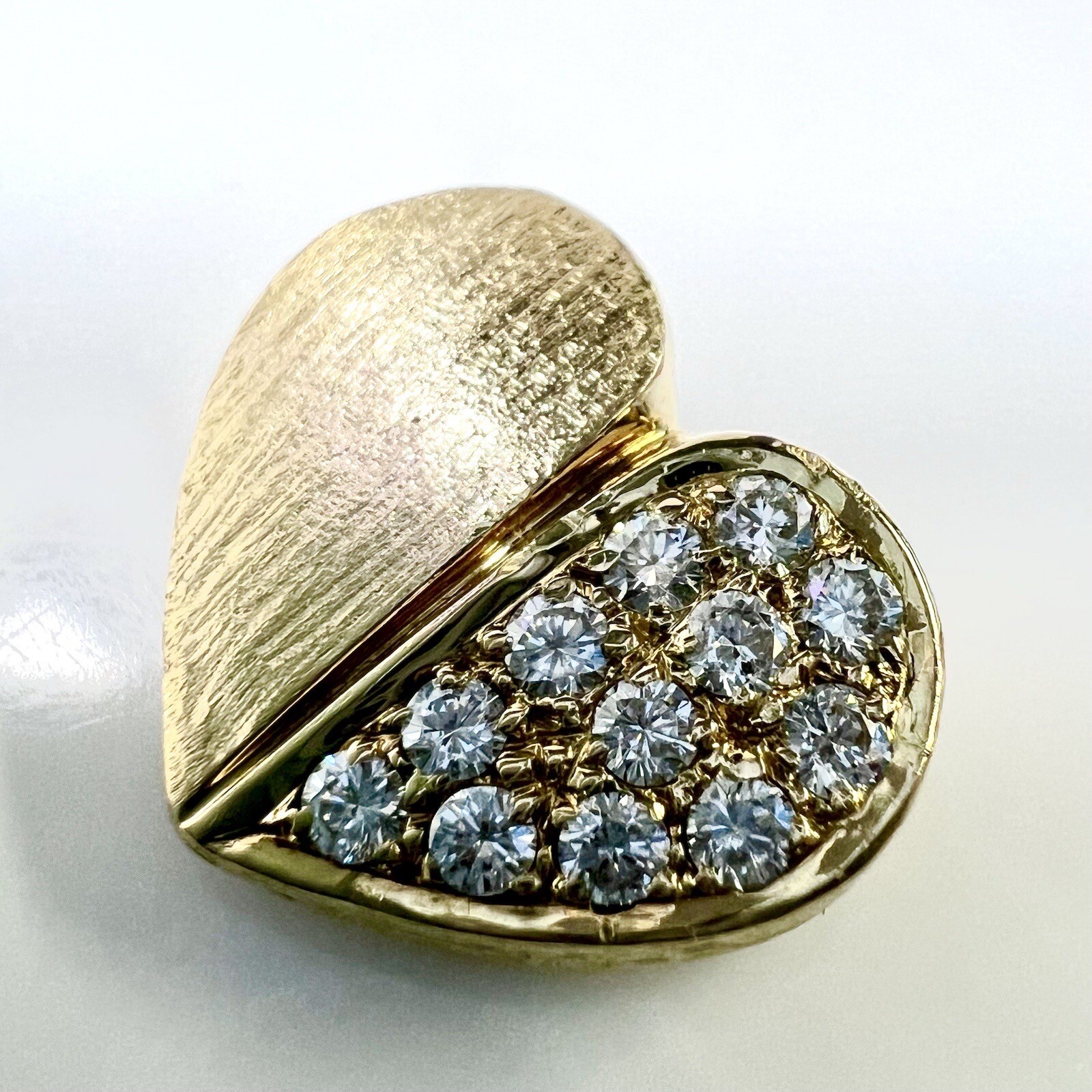 Pendant 750 Gold Heart 0.30 ct. Diamonds Brilliant 15×12.5mm 5.5g F/VS