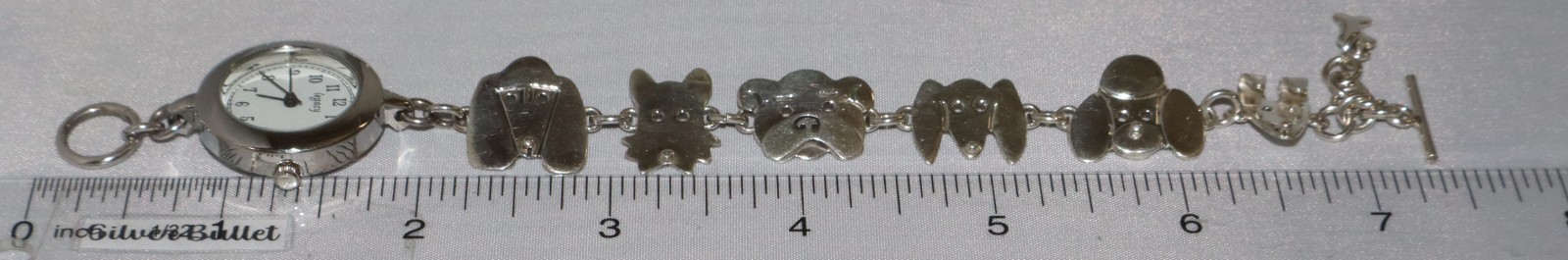 Anne Jane Harvey A&J H Sterling Silver 925 Dog Bracelet watch New Battery