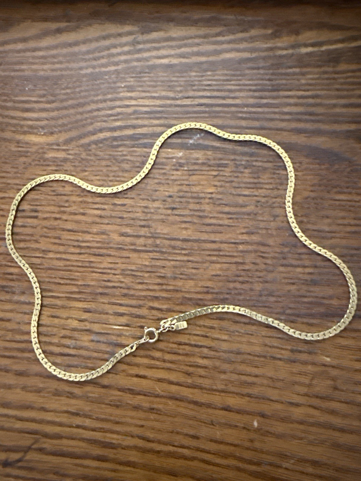 Gold Plated Herringbone Chain Necklace 20” 0.35 oz Flat Snake Style NEW