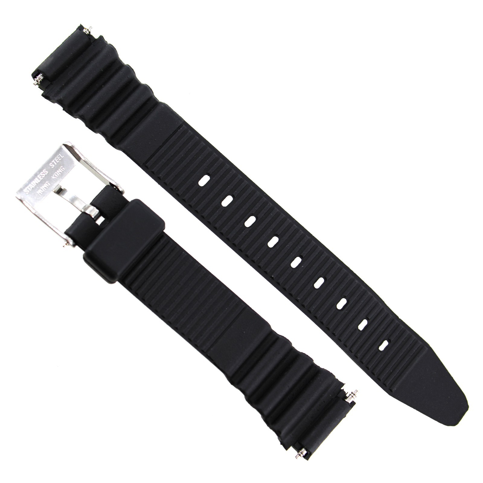 14mm Gilden Black Rubber With Orange Logo 100M Water Resistant Ladies Watch Band