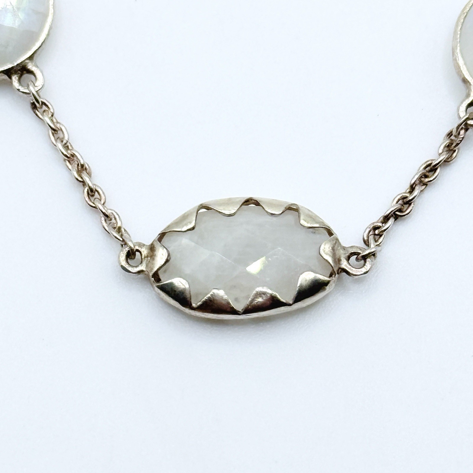 Retired Silpada Sterling Silver OVER THE MOON Moonstone Station Necklace N2914