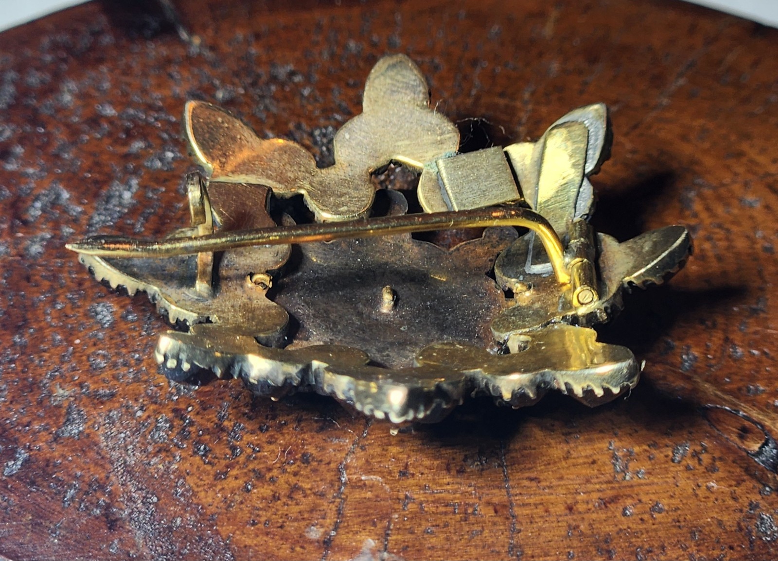 Garnet Brooch Pin Star Layered C Clasp Gold Filled (Loose Pin) Antique Germany