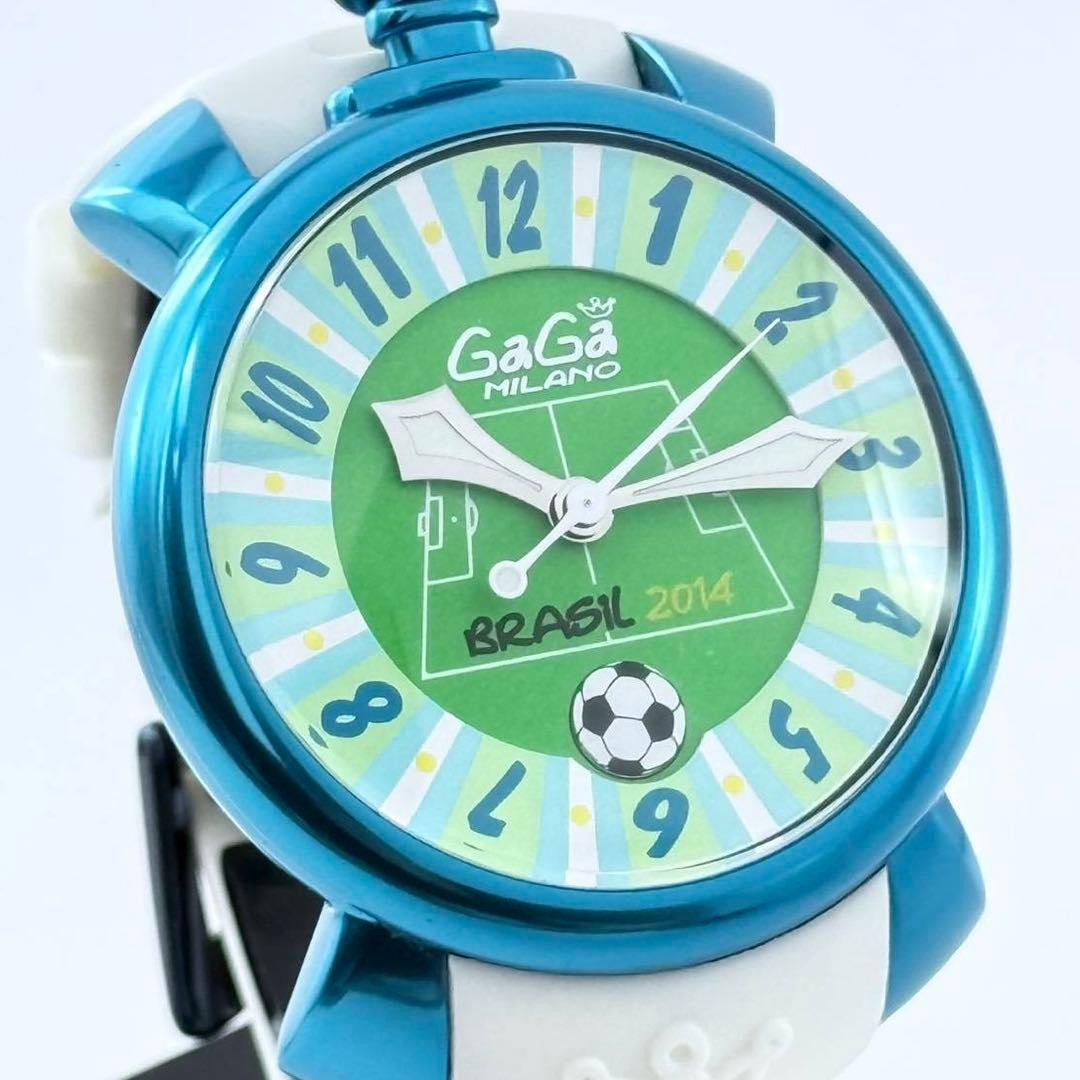 Gaga Milano Manuale 48 Brazil World Cup 2014 Blue Automatic Watch Japan 074098