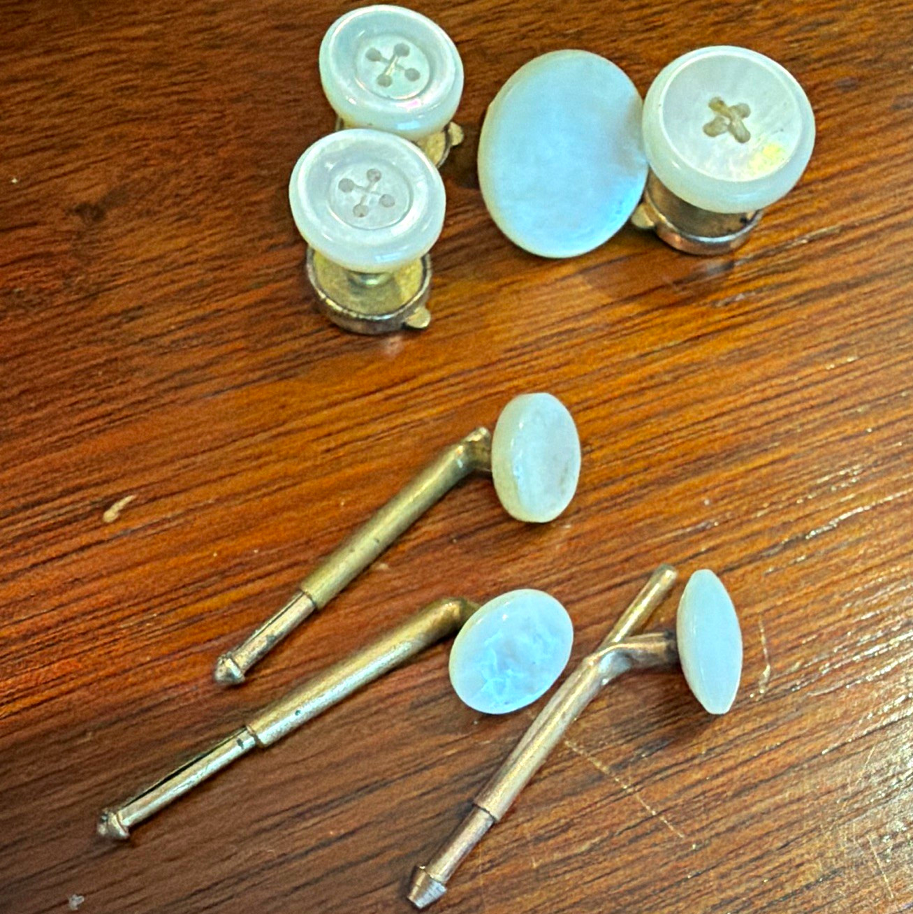 Vintage Mother of Pearl Shirt Studs Collar Pins Lot – Tuxedo Formal Wear Repair