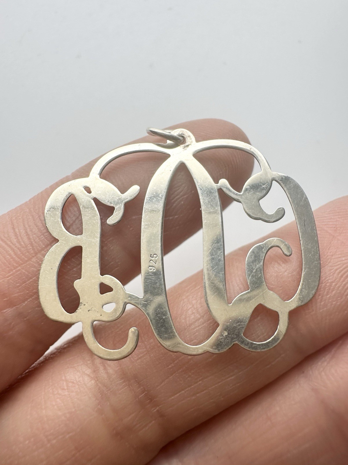 Personalized Sterling Silver 3 Initials Monogram Pendant