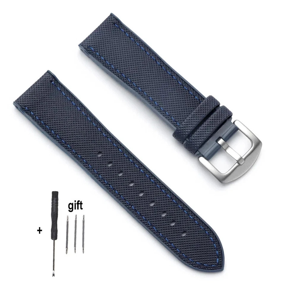 18mm 20mm 21mm 22mm Nylon Rubber Sailcloth Watch Strap Band for Omega for Seiko