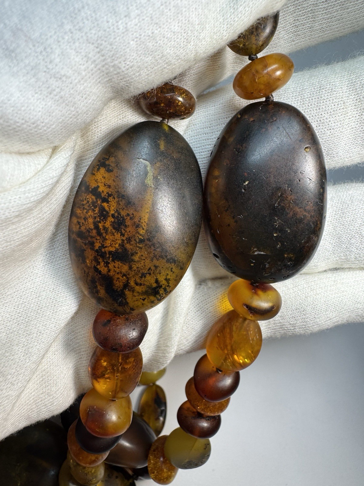 Natural Baltic Amber Statement Necklace, Dark Cognac Butterscotch 79g 80cm