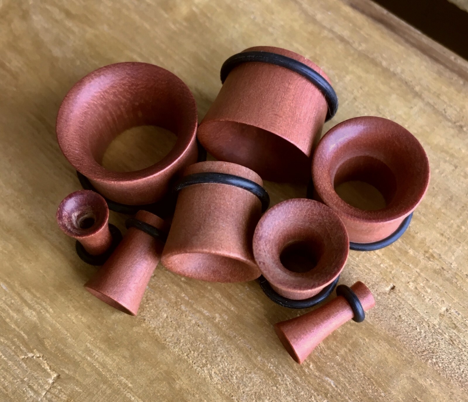 PAIR Sawo Wood Tunnels Single Flare Plugs Organic Earlets Gauges Body Jewelry