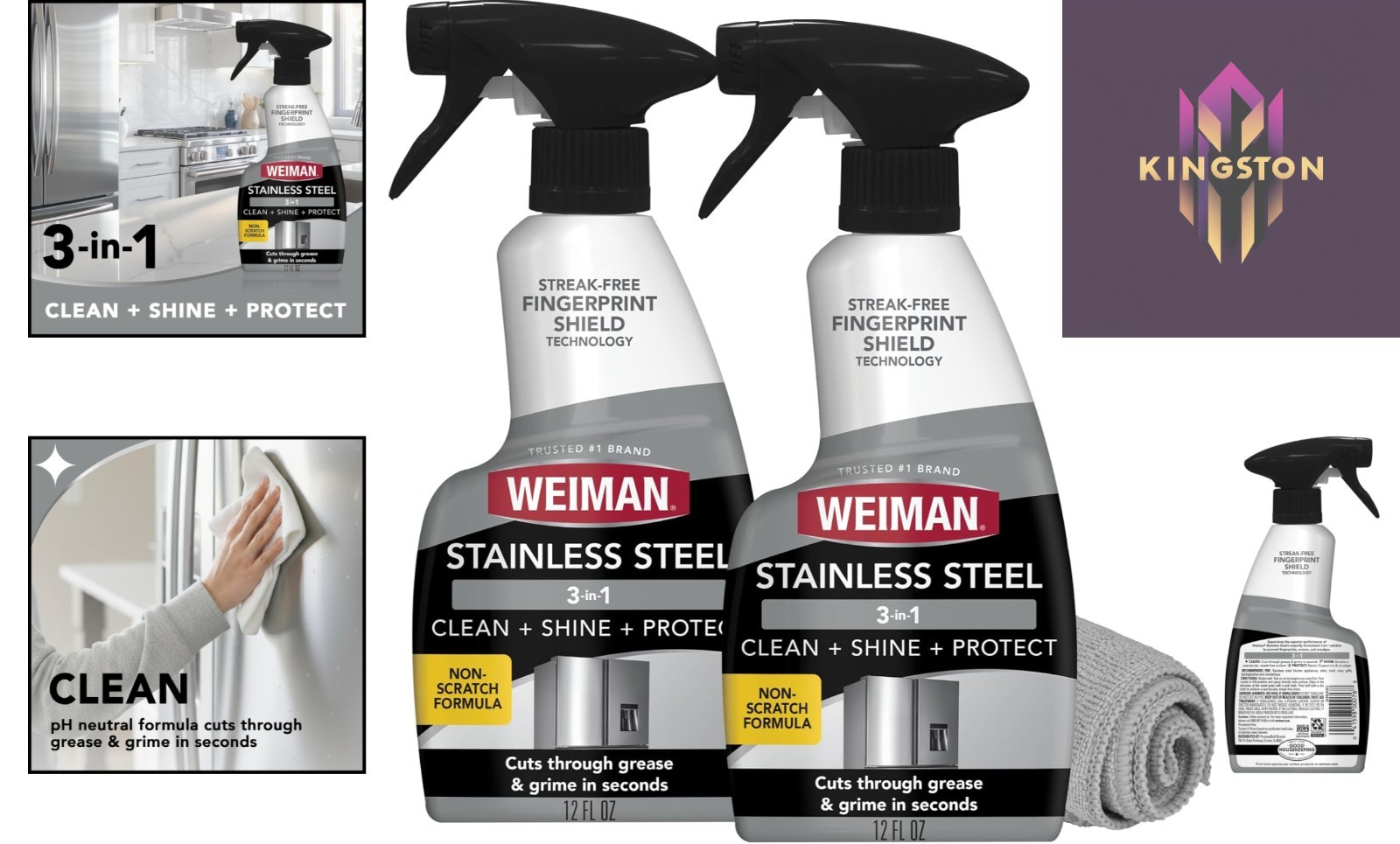 Non-Toxic Stainless Steel Cleaner & Polish, 24oz – Protects Against Fingerprints