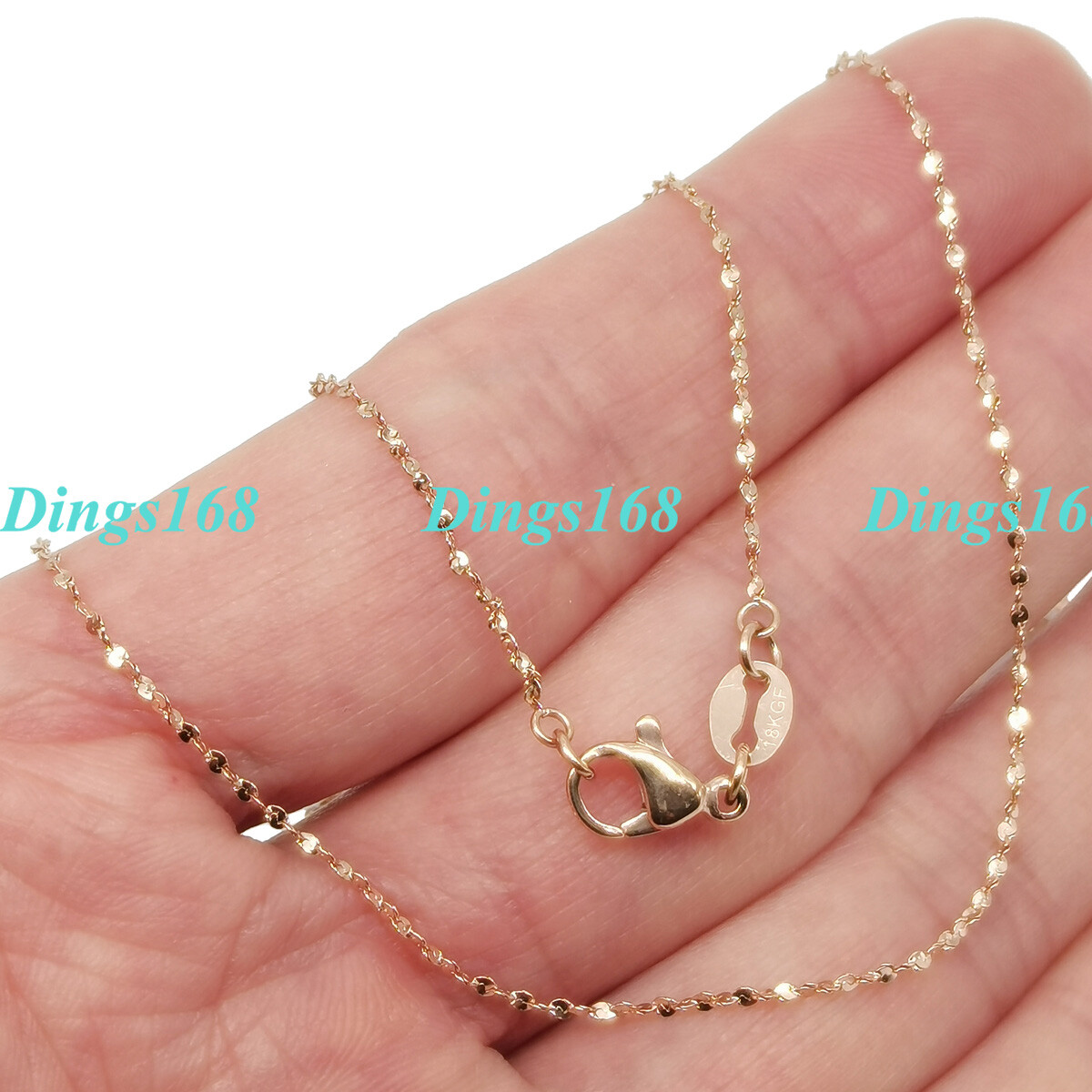 18K Rose Gold Filled Tarnish-Resist Necklace Chain, Multiple Styles/Width/Length