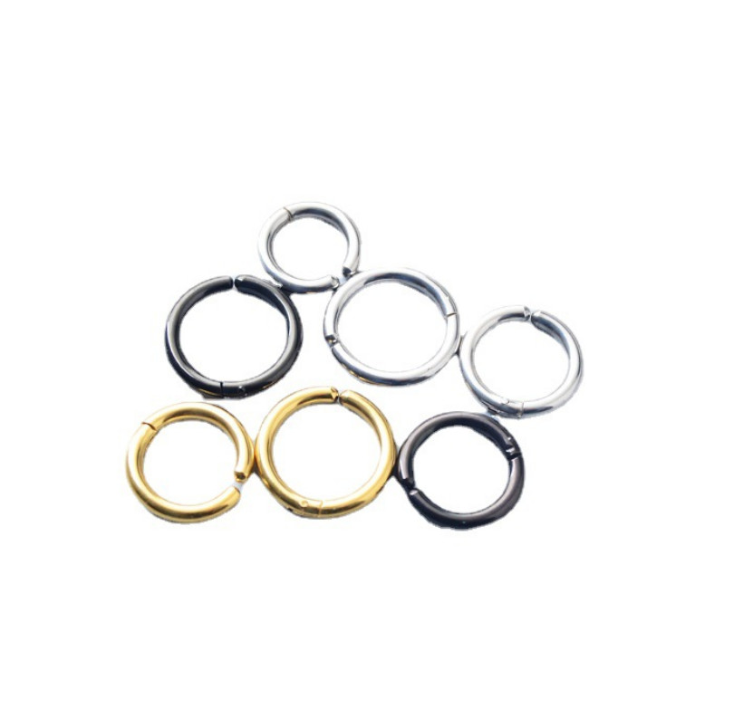 Men Women Stainless Steel Clip On Non-Piercing Fake Hoop Earrings Ear Nose
