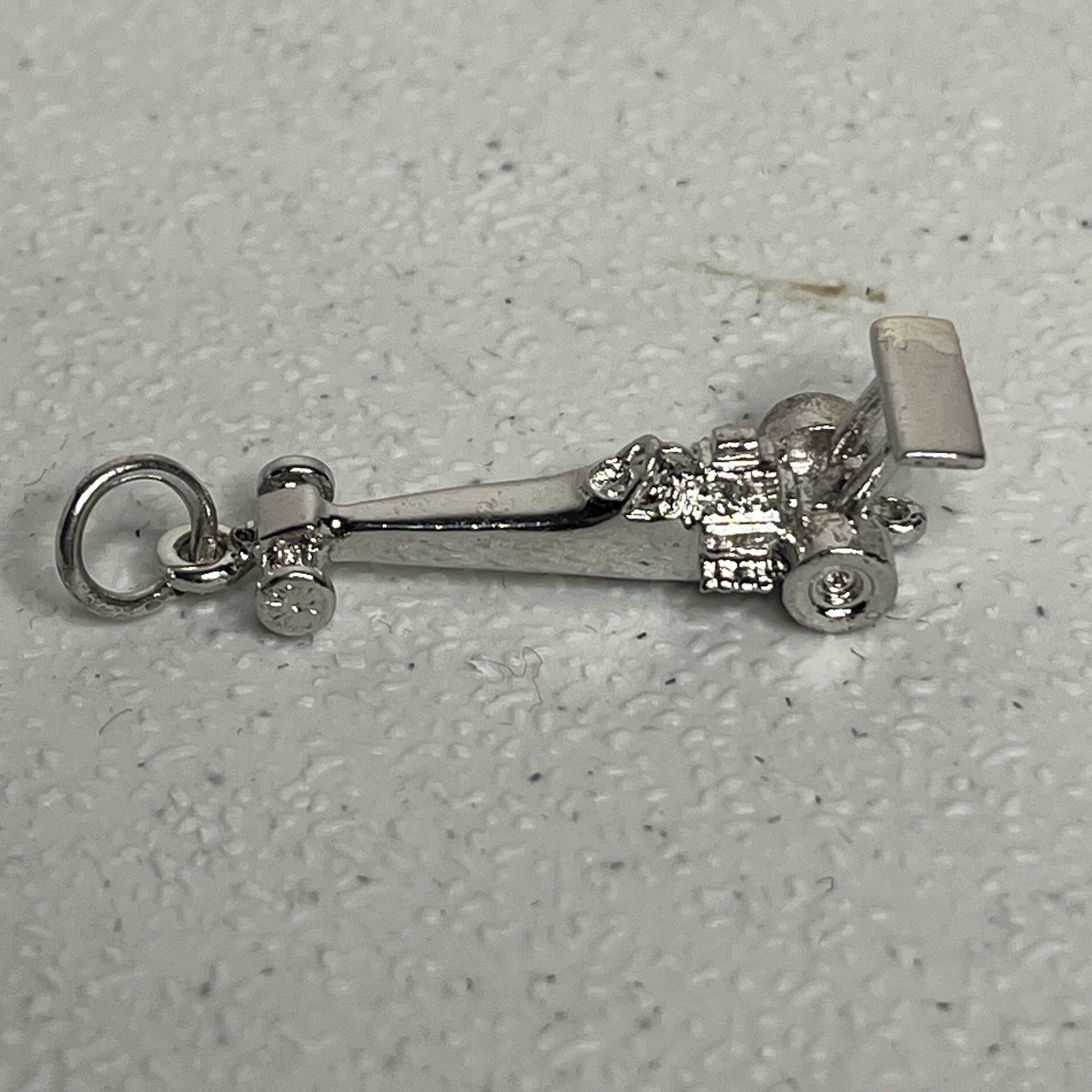 Vintage KINNEY Top Fuel Dragster Detailed 3D Charm/Pendant Sterling Silver 4.5g