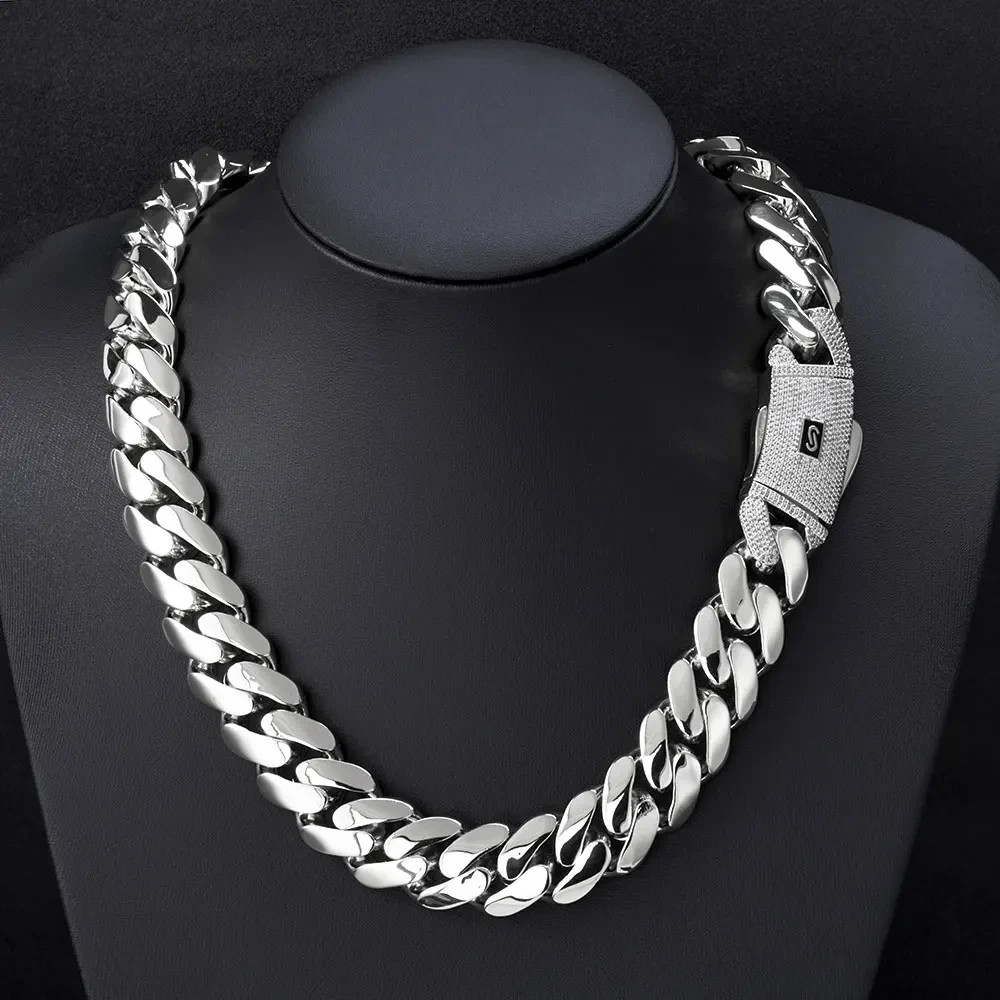 5AAA+ CZ 20mm Cuban Link Chain Necklace Bracelet Gold Plated Brass Iced Out