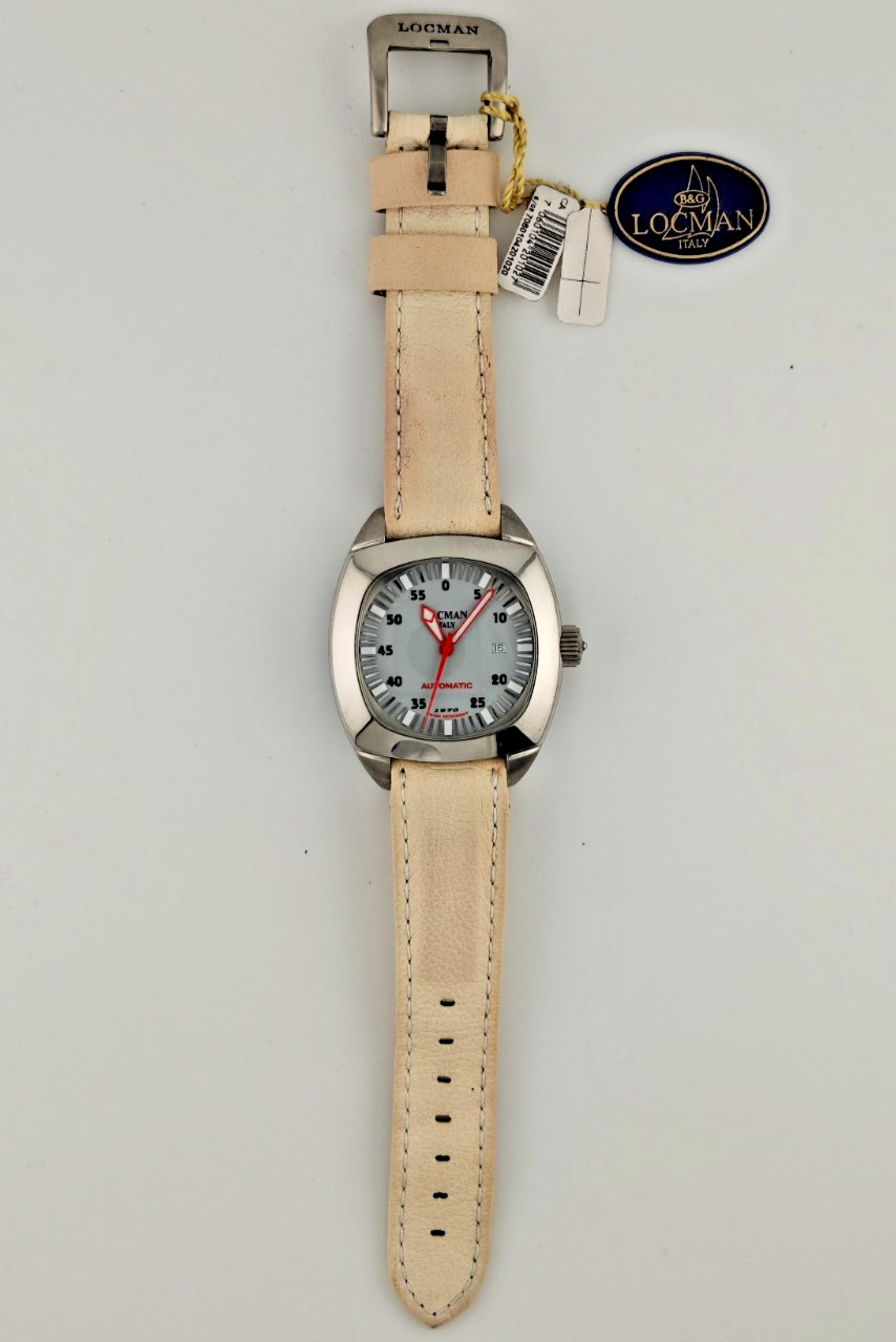 Locman 1970 Automatic Swiss Movement – Condition NOS Label White Red