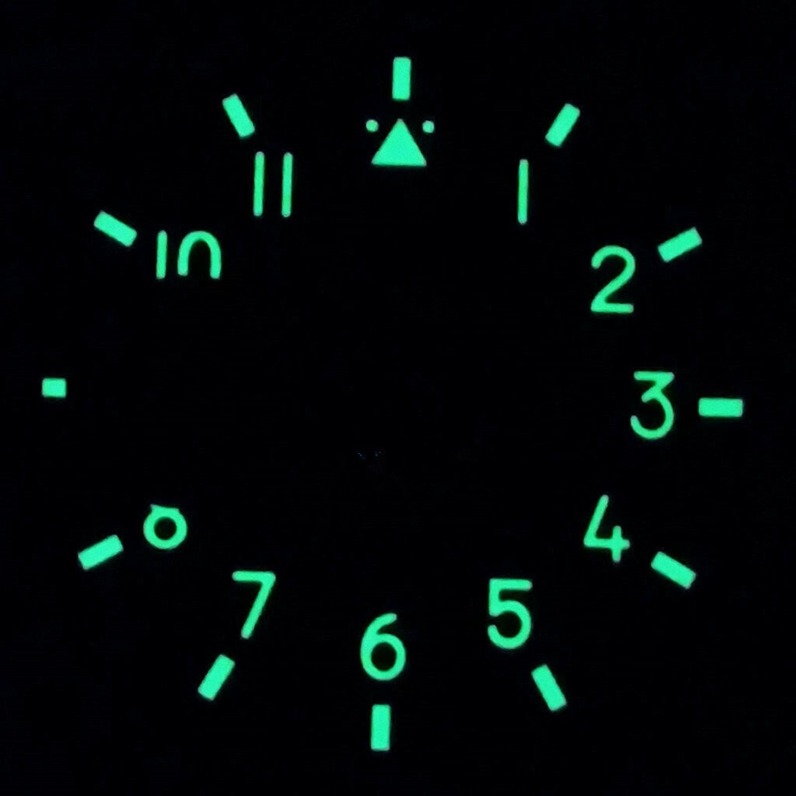 37mm Green Luminous Watch Dial Second @9 Replace For ETA 6497 ST3600 Movement