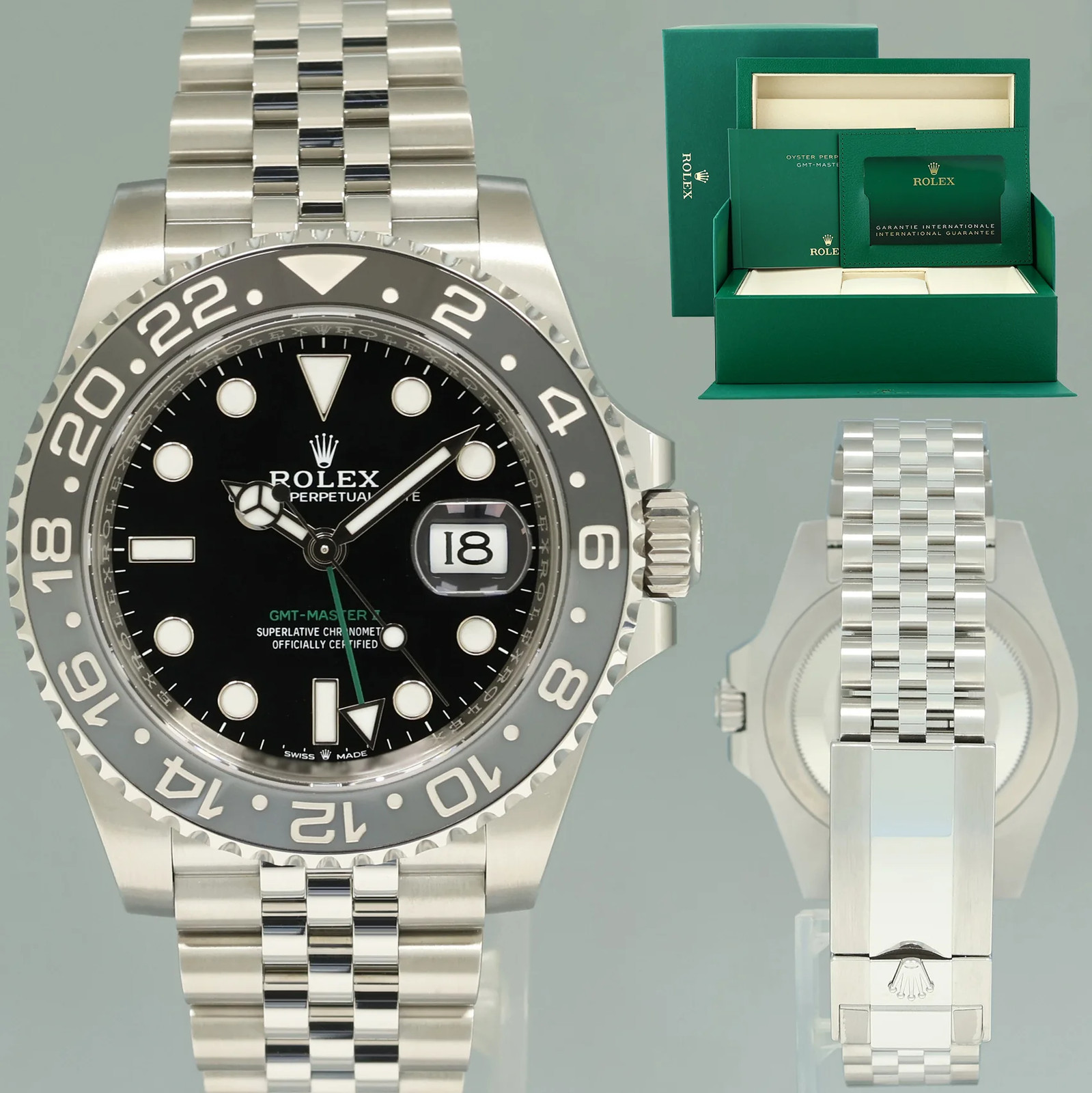 2026 NEW PAPERS Rolex 126710GRNR GMT Master II Bruce Wayne 40mm Jubilee Watch