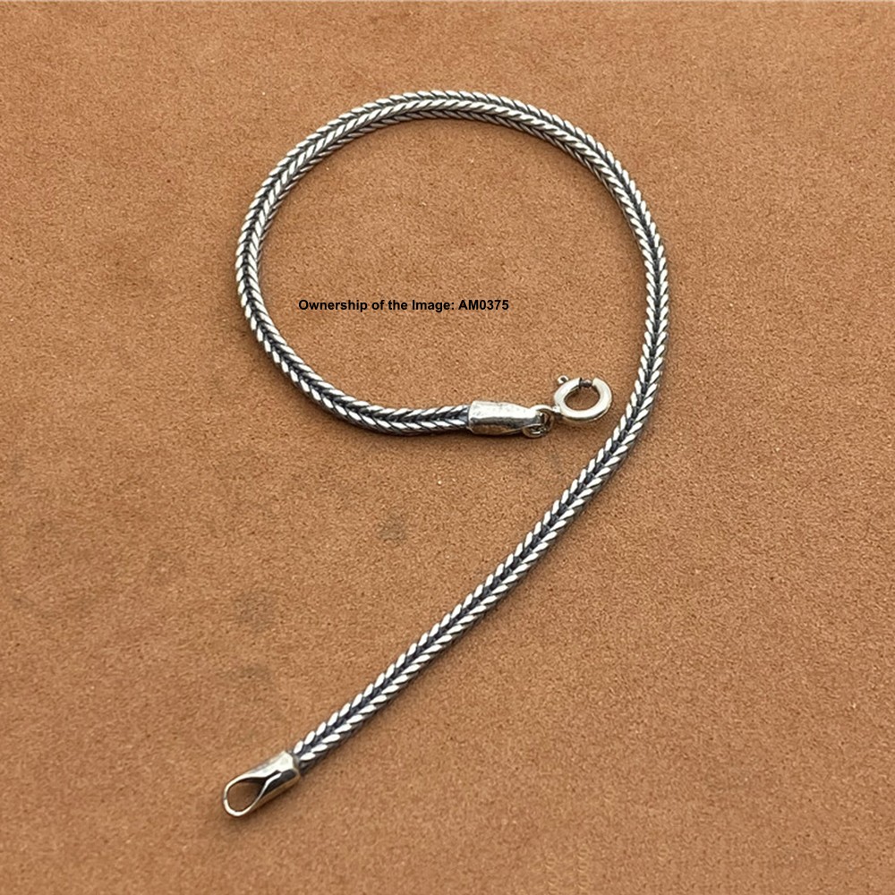 Pure 925 Sterling Silver Bracelet 2mm Wheat Link Chain Bracelet 6.7-8.3inch