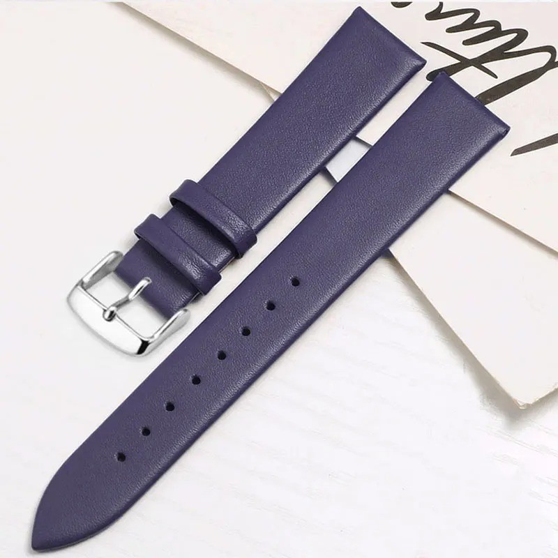 Leather Watch Strap for Skagen 18mm 20mm 22mm Silver Pin Buckle Band