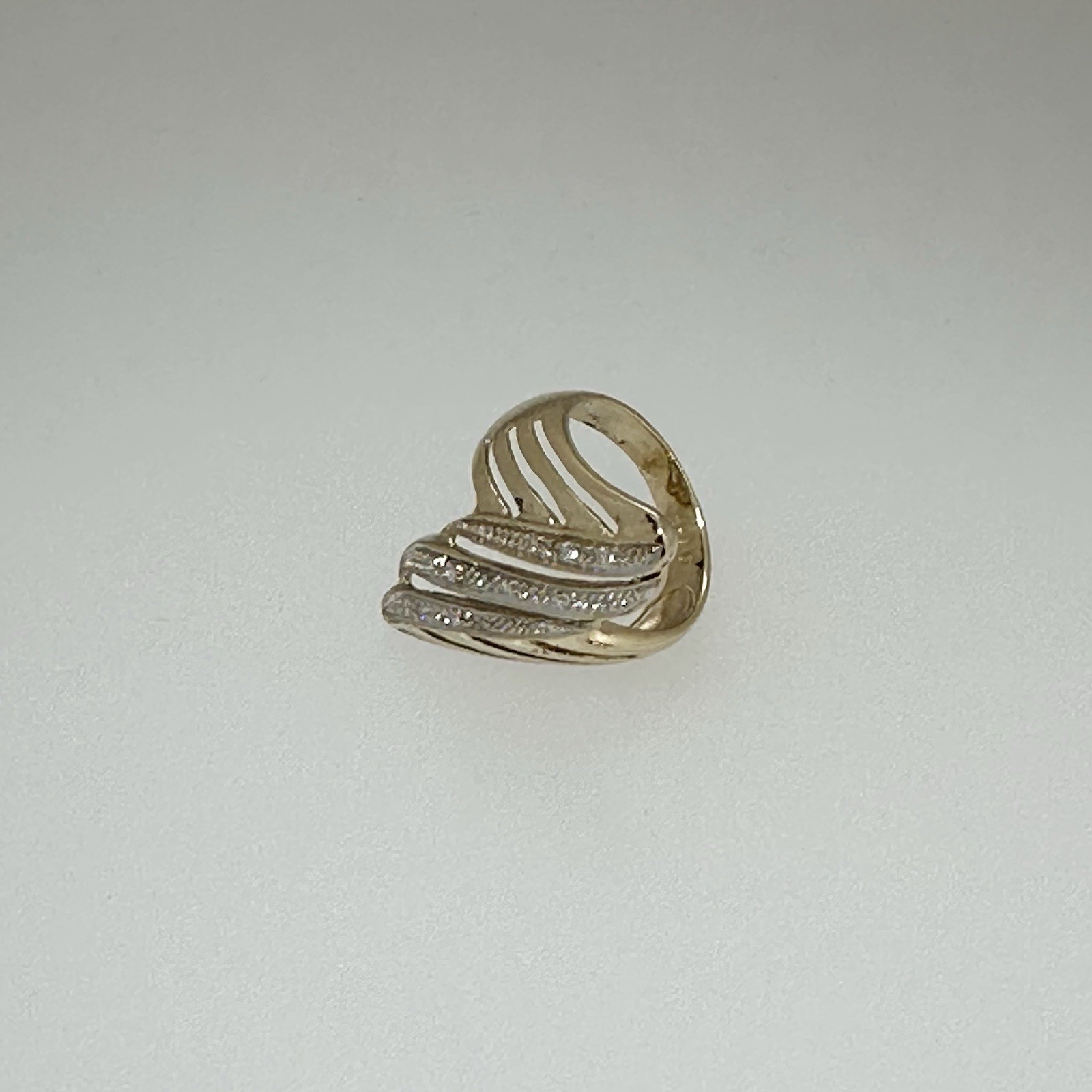 9k Yellow and White Gold Diamond Dress Ring