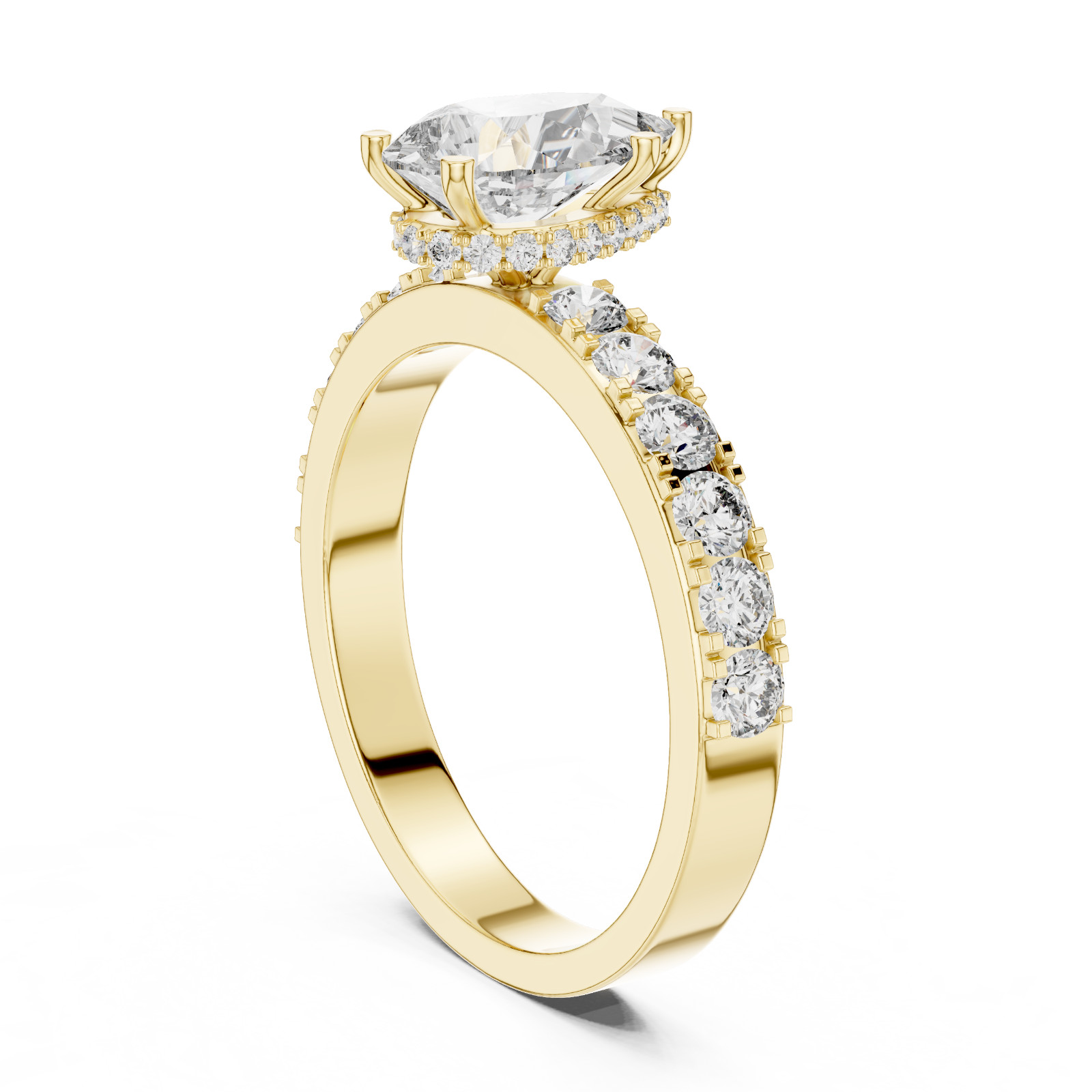 2.00 Ct Pear Cut Natural Moissanite Engagement Wedding Ring 925 Sterling Silver