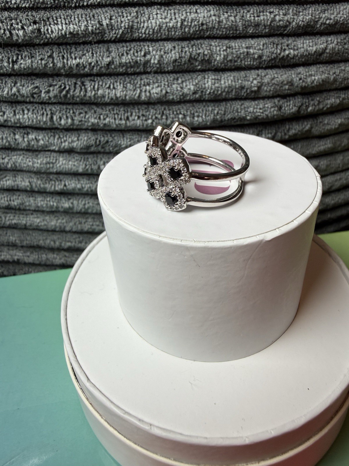 BP OG Ring Size 10 “Brilliant Whimsy” Black Onyx CZ on Rhodium Plating