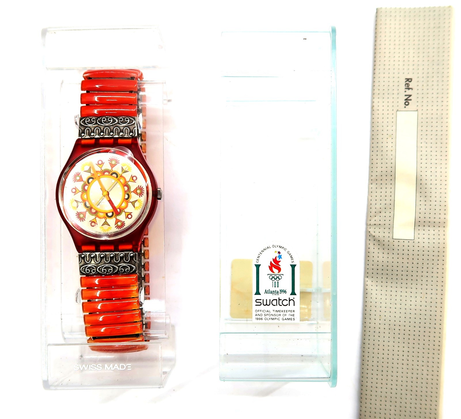 NEW Swatch Watch CURRY POWDER GR125 with Case & Papers 1995 Gents NOS
