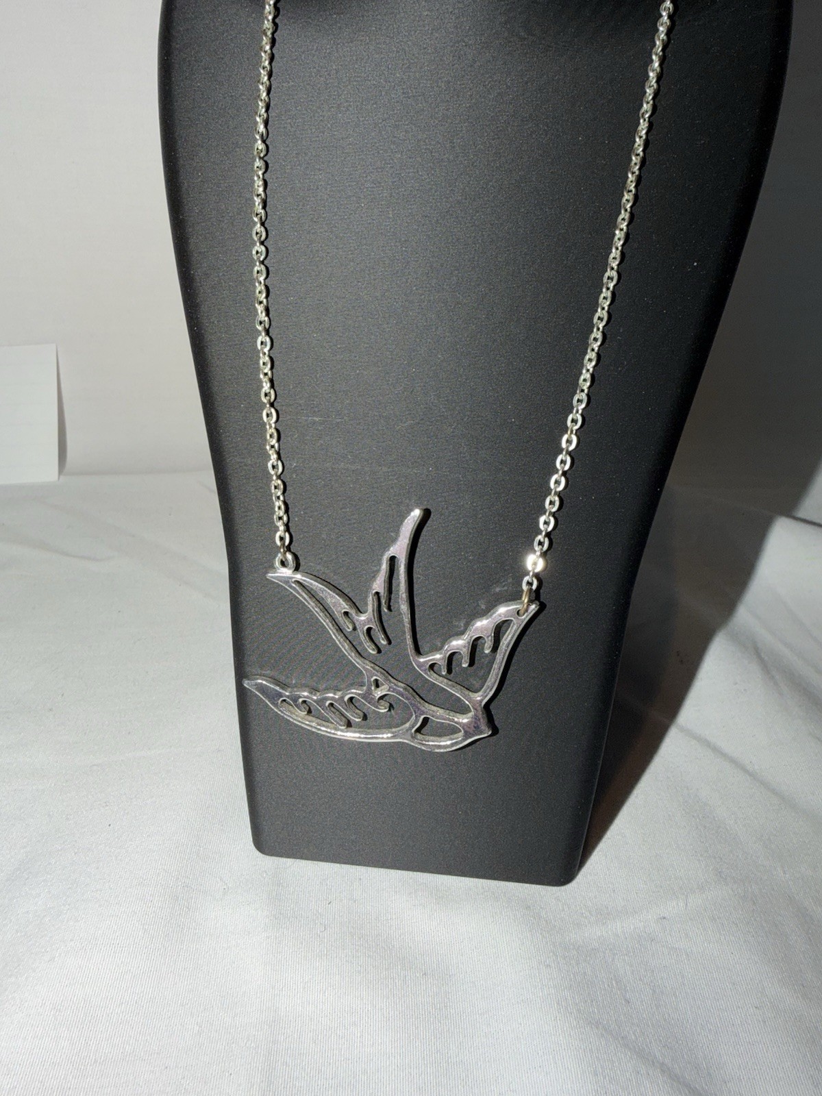 Sparrow Necklace Y2K Emo Scene Silver Tone Metal Chain Pendant