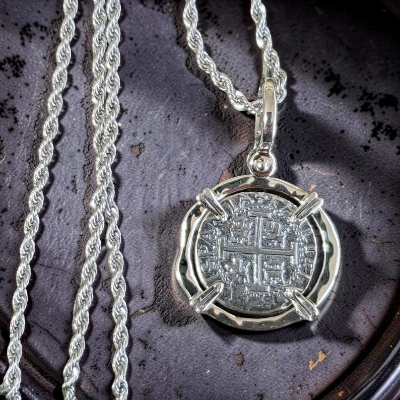 Atocha Silver Coin Pendant Sterling Silver w Chain Shipwreck Treasure With COA
