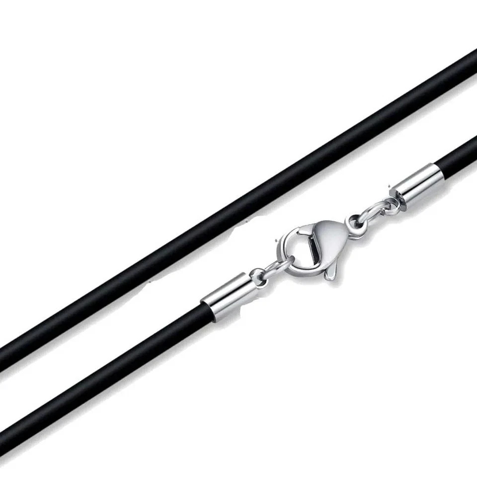 Waterproof Braided Leather Chain Cord Necklace with Stainless Steel Clasp