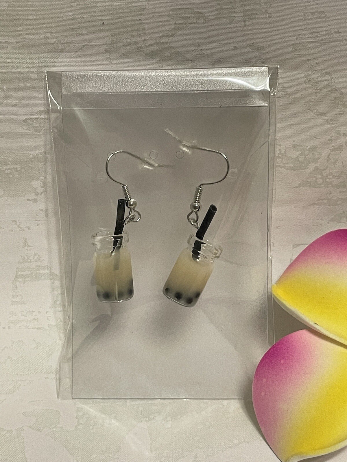 Miniature Milk Tea Boba Earrings, Kawaii, Lead and Nickel Free, Handmade