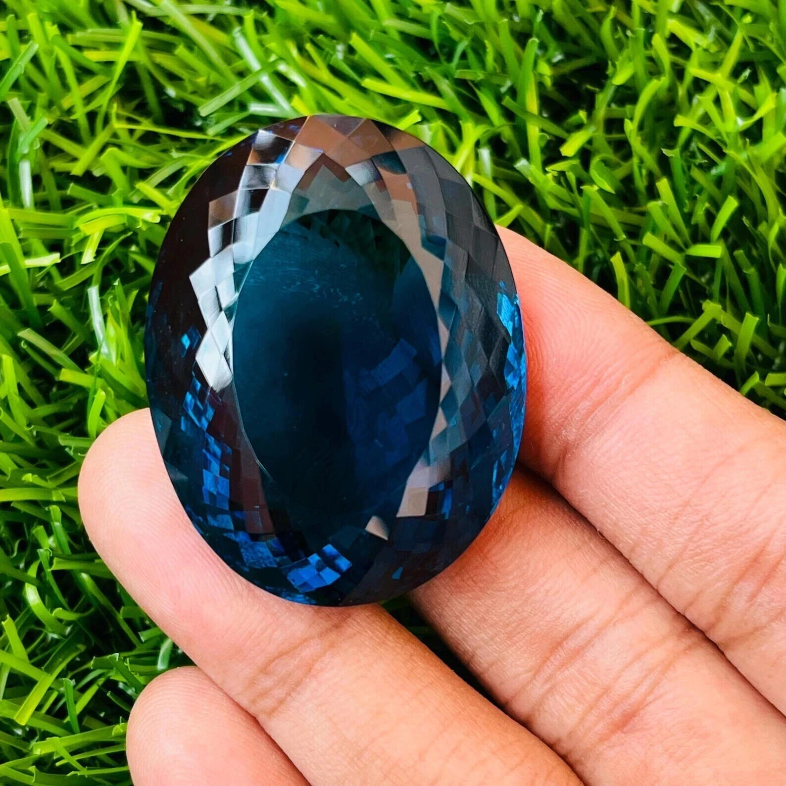 120 Ct +Oval Cut Natural EGL Certified Brazilian BLUE Color Topaz Loose Gemstone