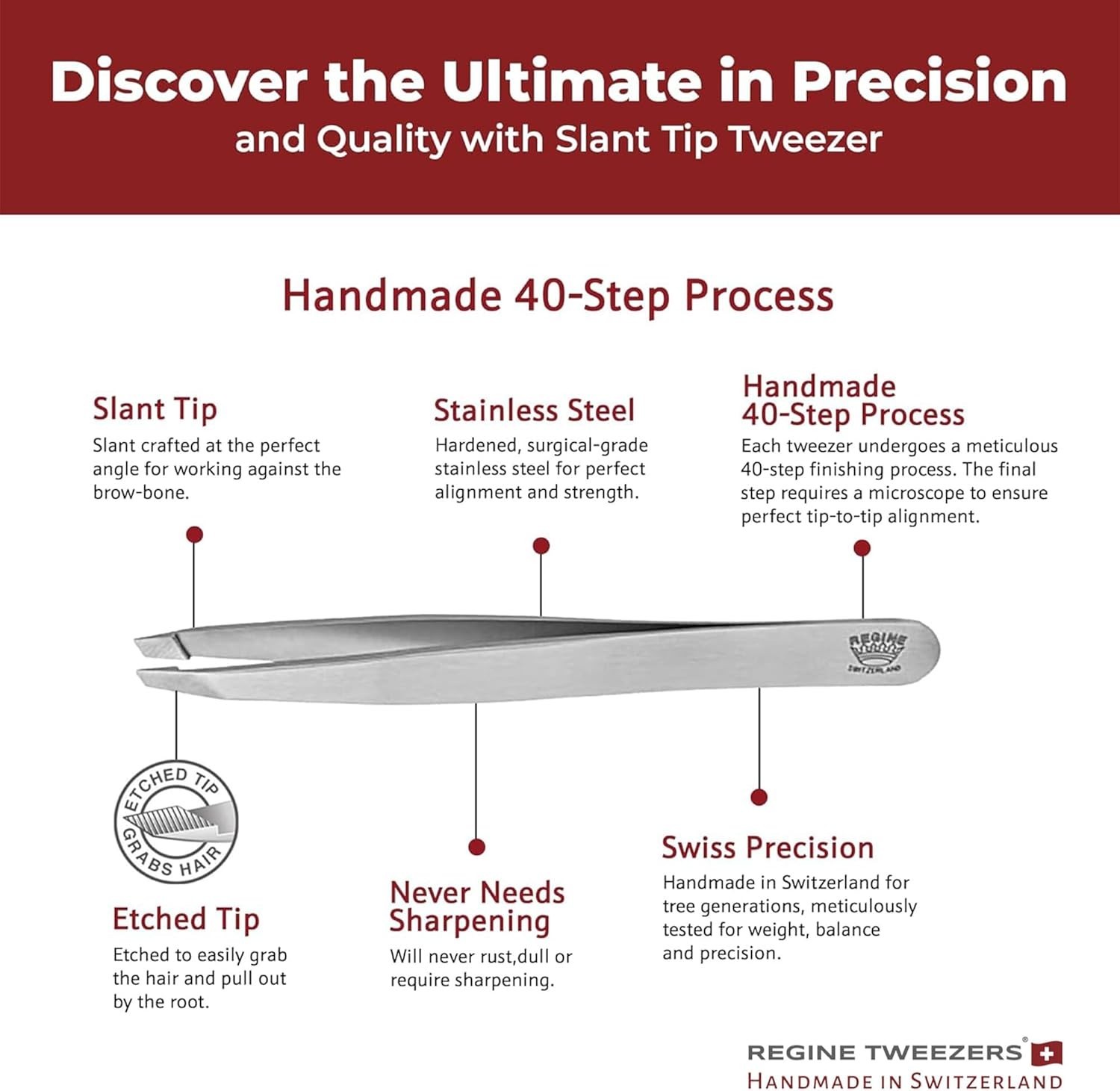 Professional Slant Tip Tweezers – Precision Eyebrow Tool