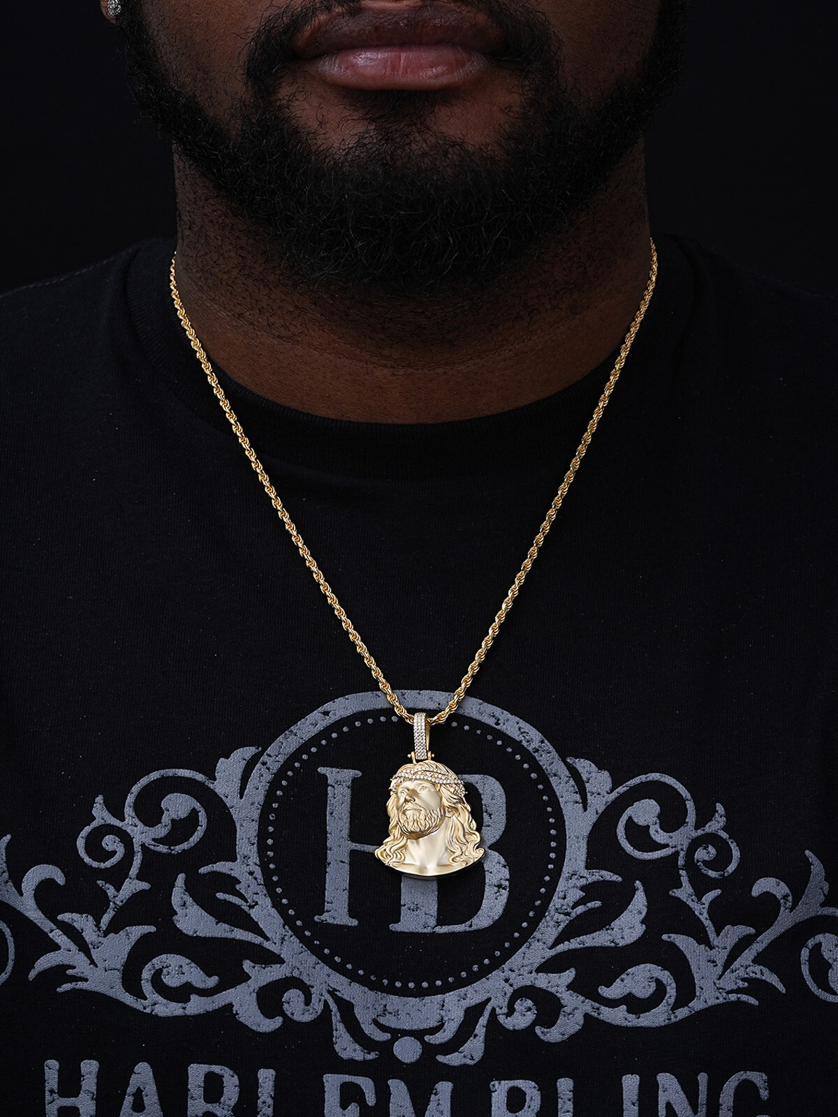 Solid 925 Silver 14k Gold Vermeil MOISSANITE Jesus Piece Iced Pendant Necklace