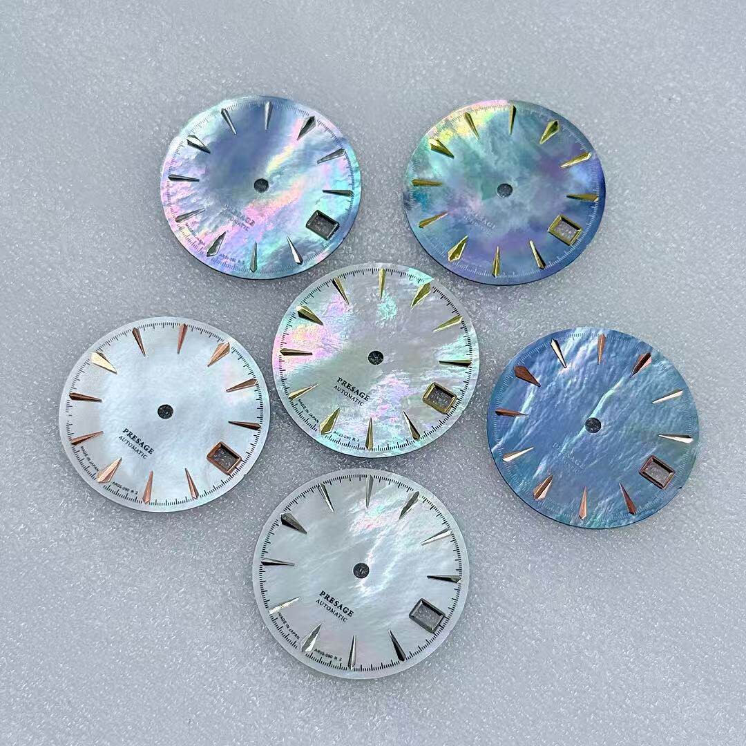 28.5mm Mother of Pearl Flame Fusion Watch Dial Fits NH35 NH36 Movements