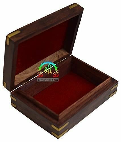 Rosewood Keepsake Box Jewelry Trinket Organizer Handcrafted Elephant and Floral