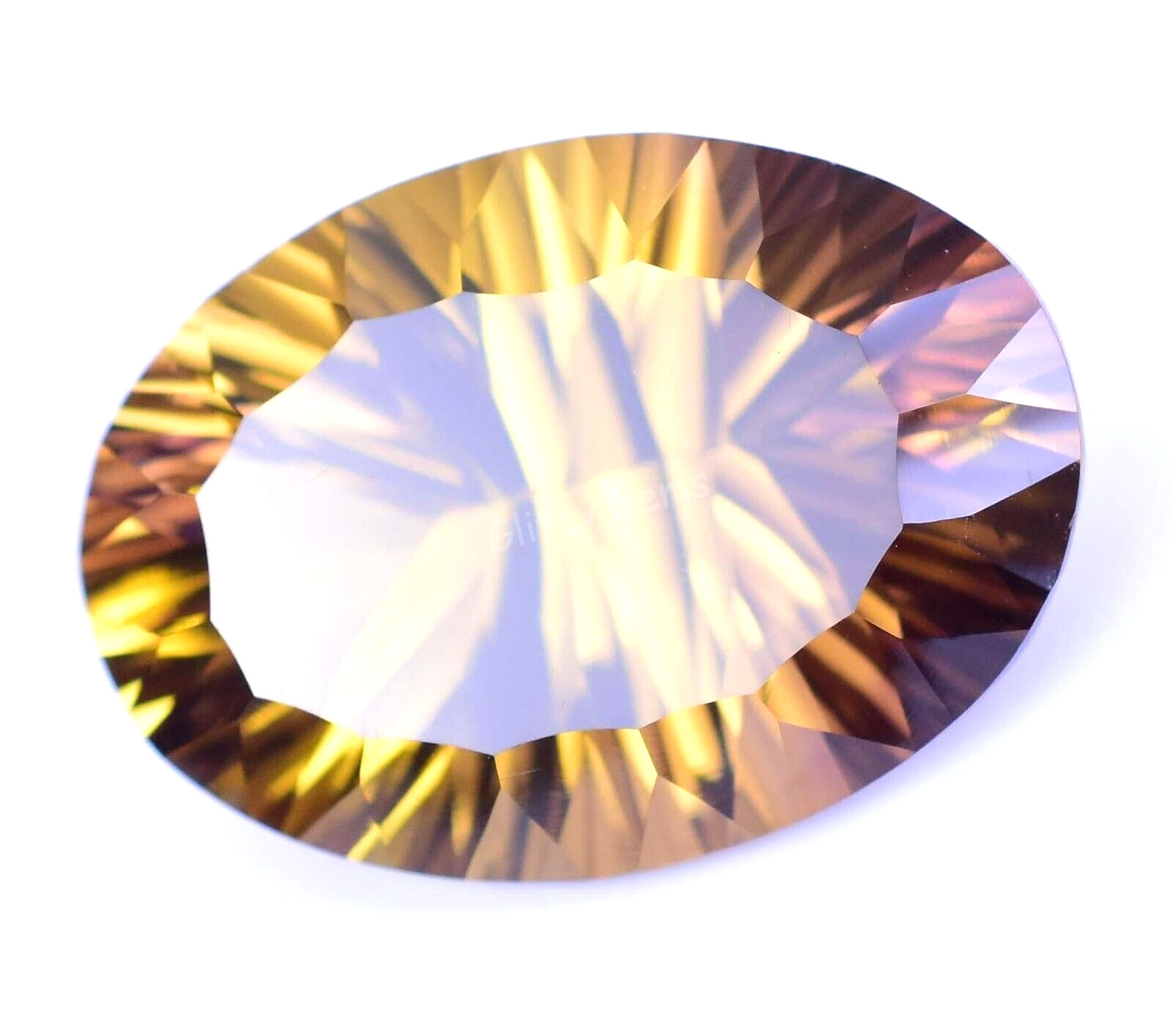 Natural Flawless Bi-Color Ametrine 20.60 Ct Oval Certified Gemstone From Bolivia