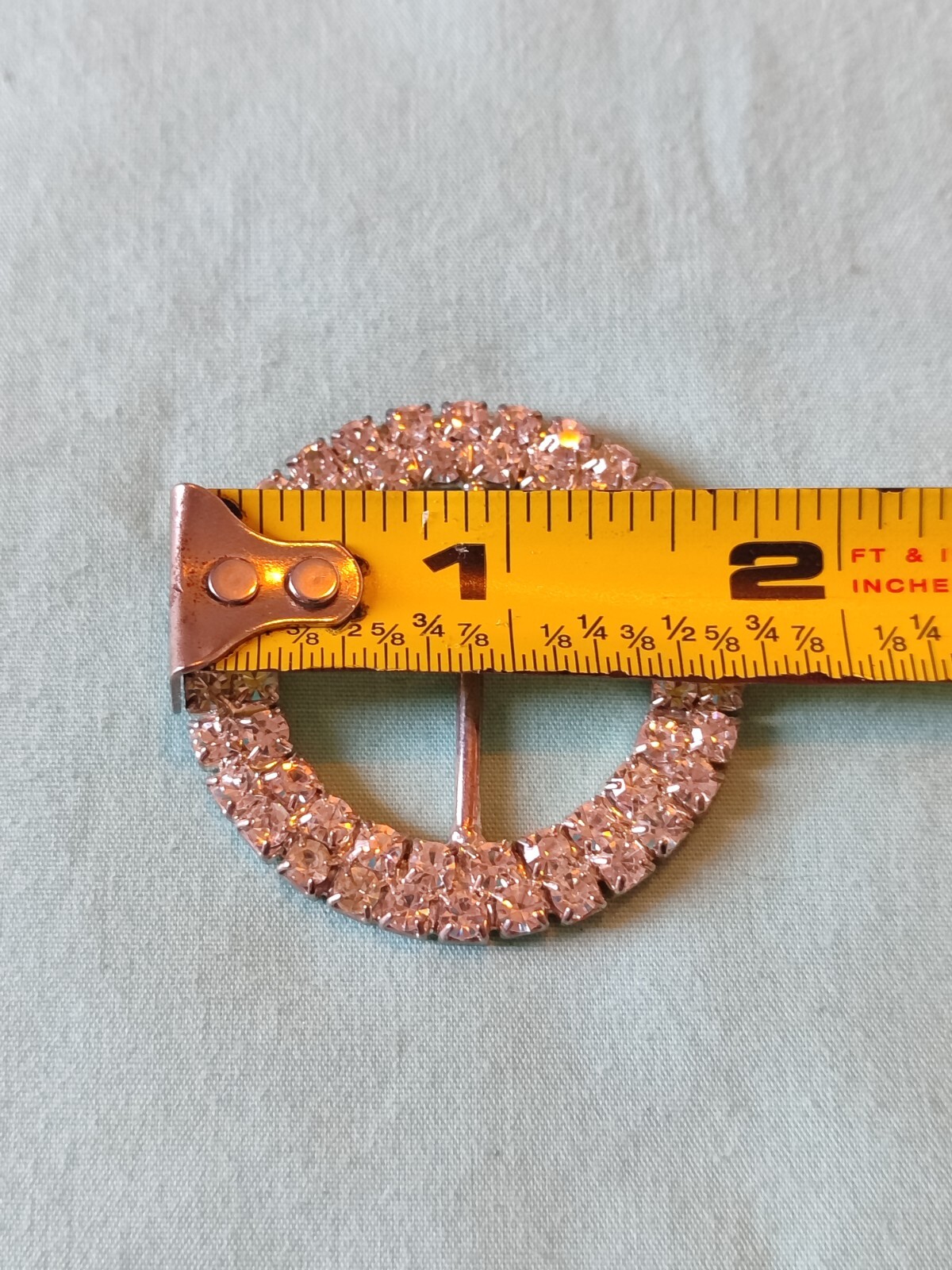 Vintage Single Sided Crystal Rhinestone Belt Or Scarf Slide Jewelry Crafting