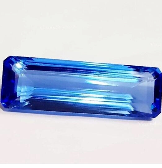 80.85 Ct Blue Topaz Loose Gemstone Baguette Shape Natural GIE Certified