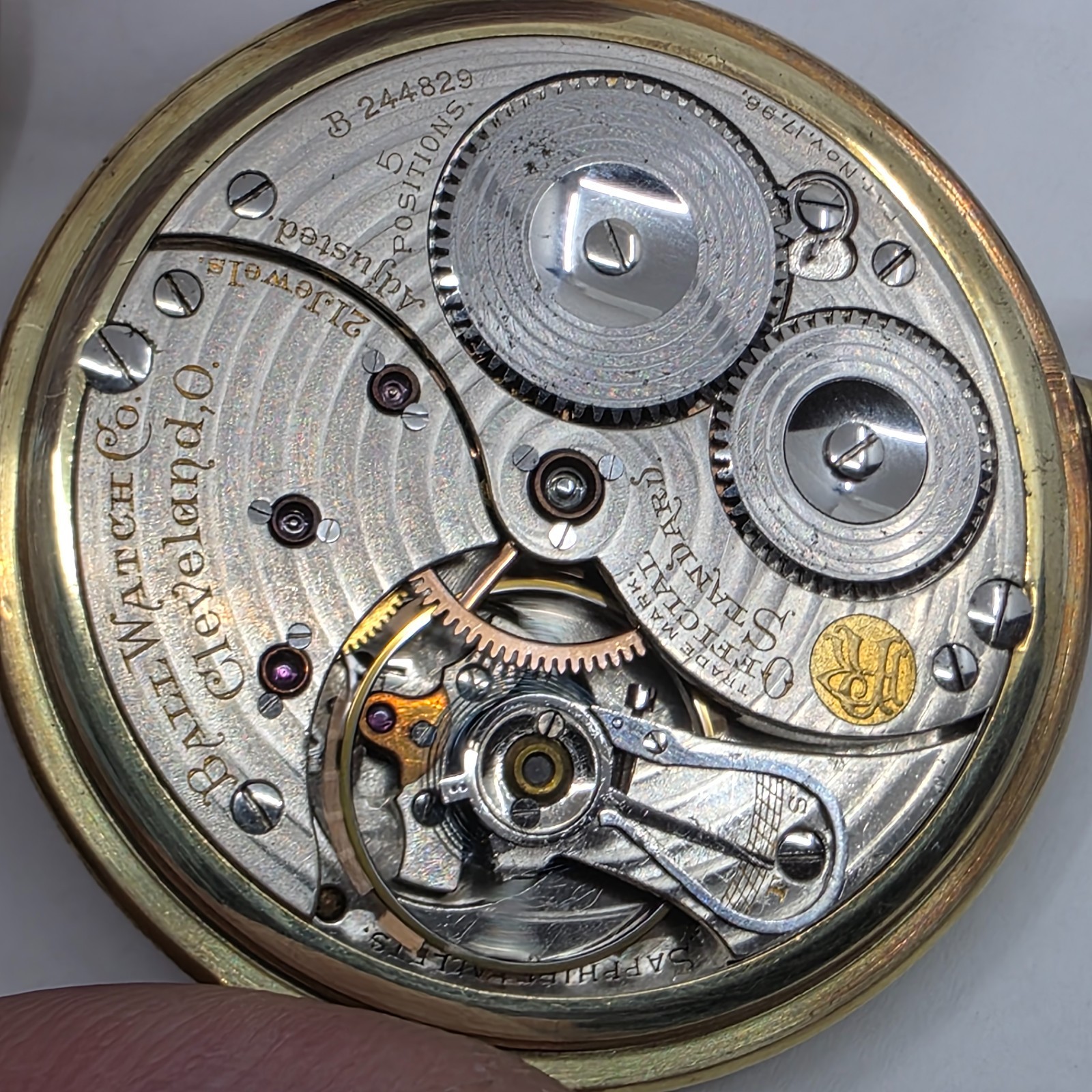 1910 Ball Waltham Official Standard Railroad Grade Model 1899