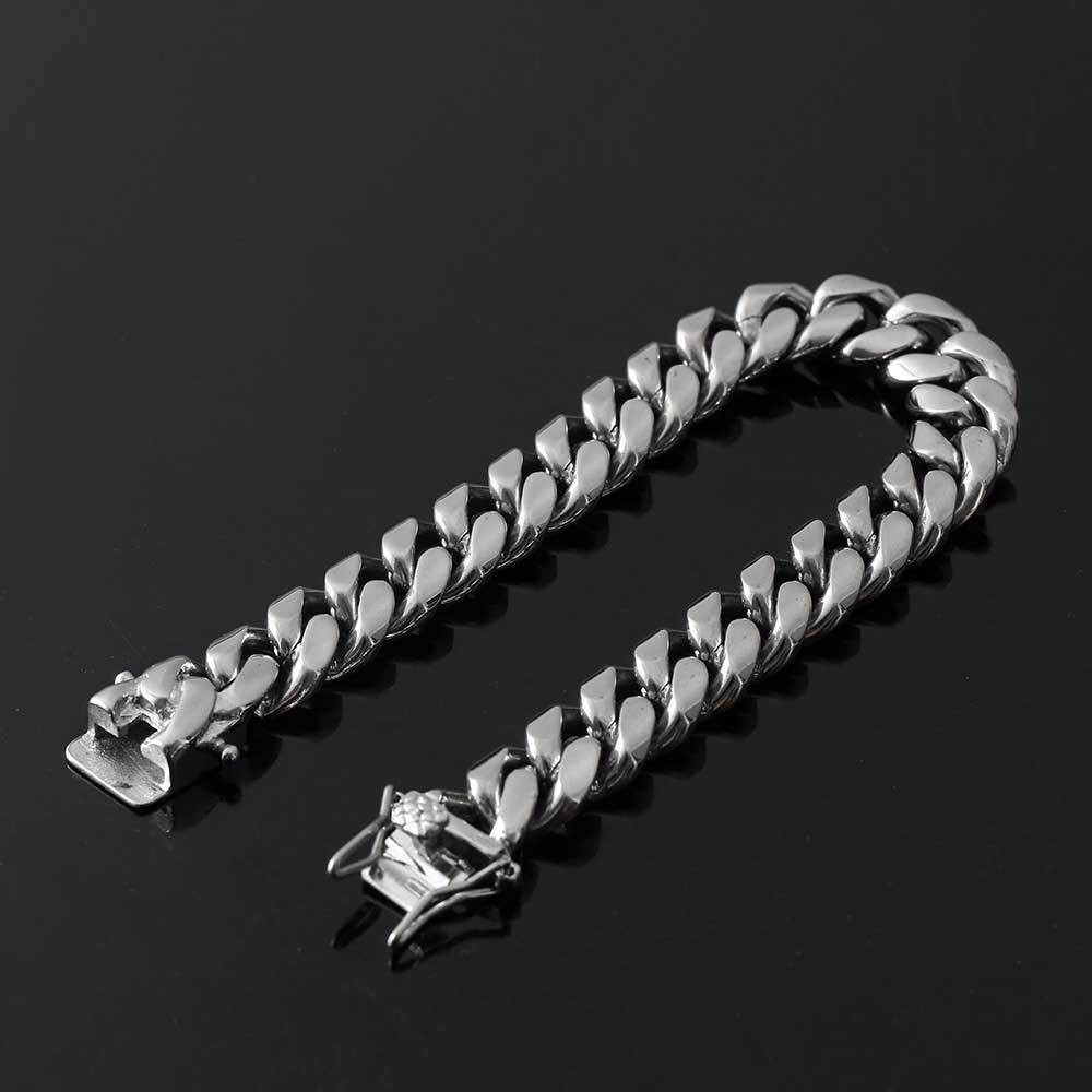 6-14mm Heavy Hip Hop Miami Cuban Link Bracelet Necklace Solid Stainless Steel