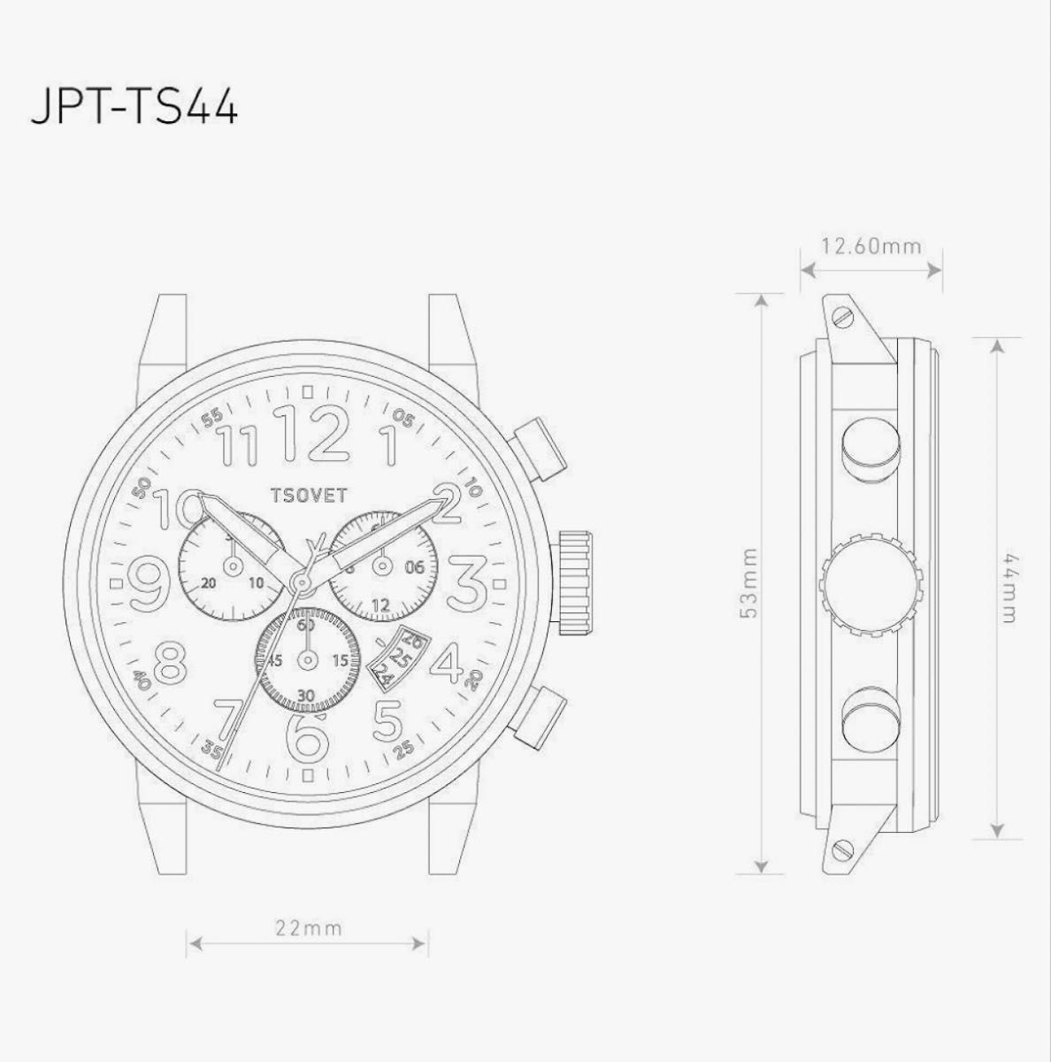 [B1P] TSOVET JPT TS44 Chronograph Stainless Steel Quartz Watch [p8w]