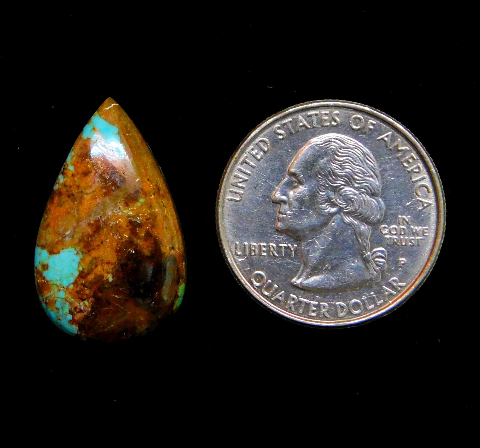 15 CT NATURAL NUMBER EIGHT TURQUOISE PEAR CABOCHON GEMSTONE 26x16x5 MM CT=365