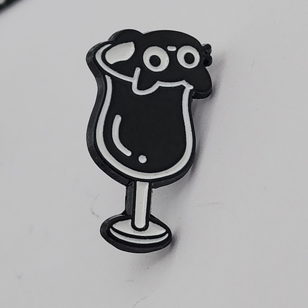 x4 Enamel Pin Black Cat Computer Wine Bottle Cute Kitten Funny Gift New