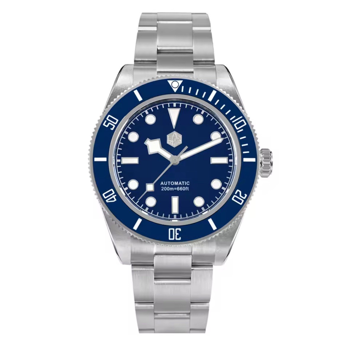 San Martin Diving BB58 40mm NH35 Automatic Blue Silver Steel 200mWR New Watch