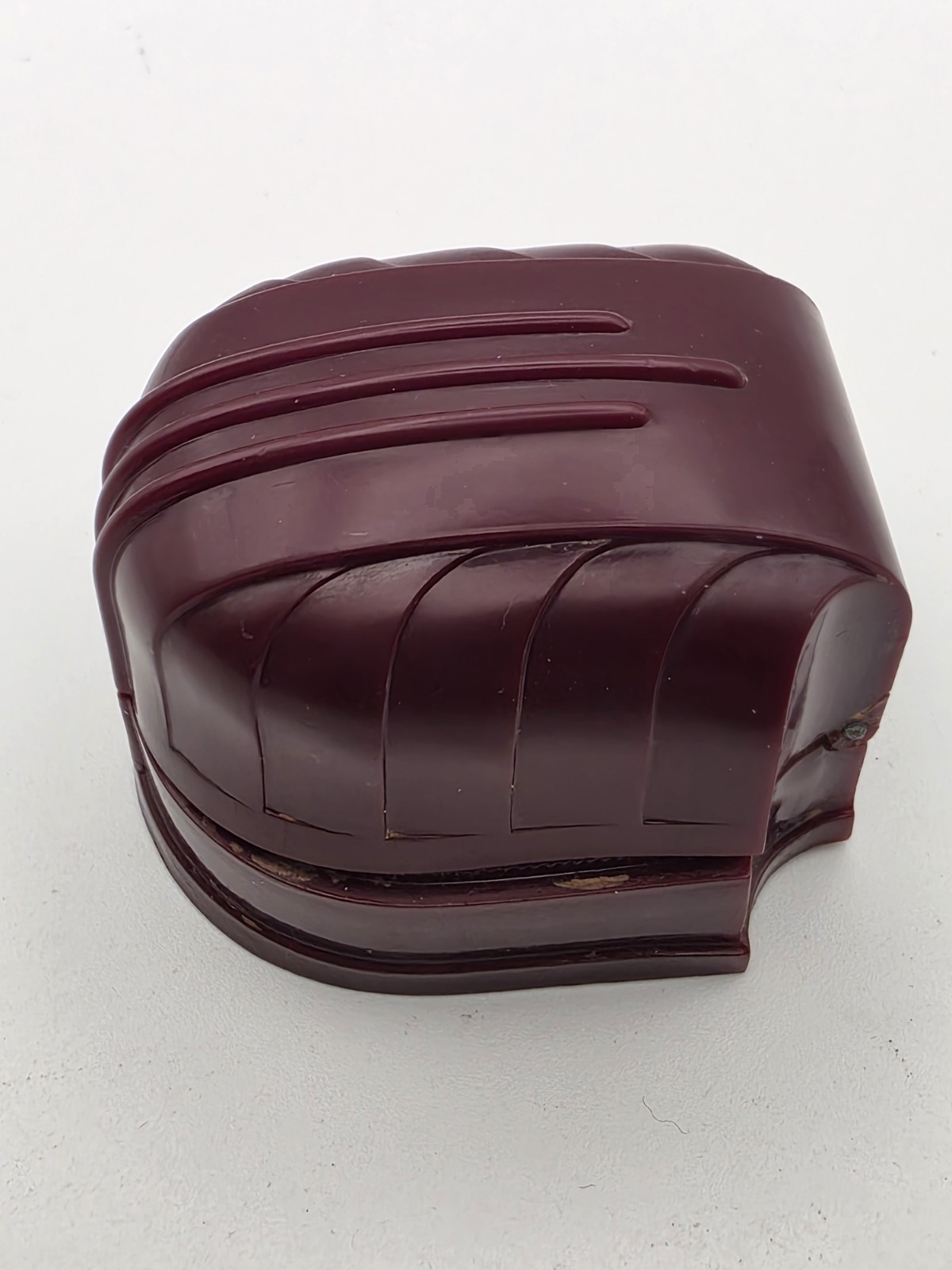 Vintage Art Deco Burgundy Ring Box – W&S Patent Pending – 1920s 1930s Art Deco
