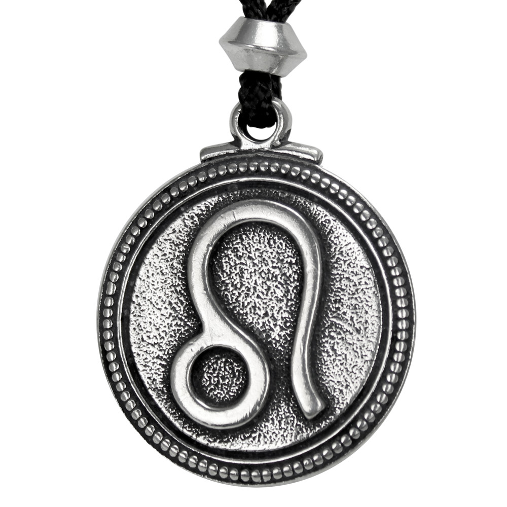 Leo Zodiac Pendant Astrology Necklace Horoscope Pewter Jewelry Talisman