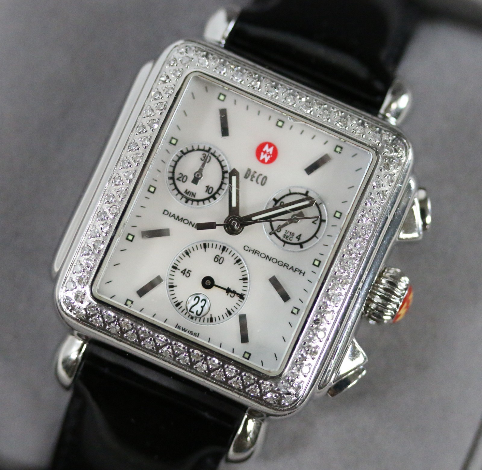 Michele Deco Diamond Chronograph Women’s Watch Mother of Pearl MW06A01 w/ Box