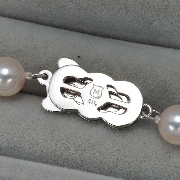 Auth Mikimoto Necklace Akoya Pearl 6.5-7.0mm Silver