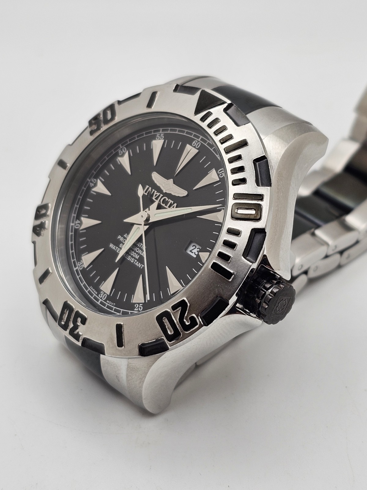 Neo-Vintage Invicta “OCEAN GHOST” Men Automatic Date Watch Black Dial Twotone